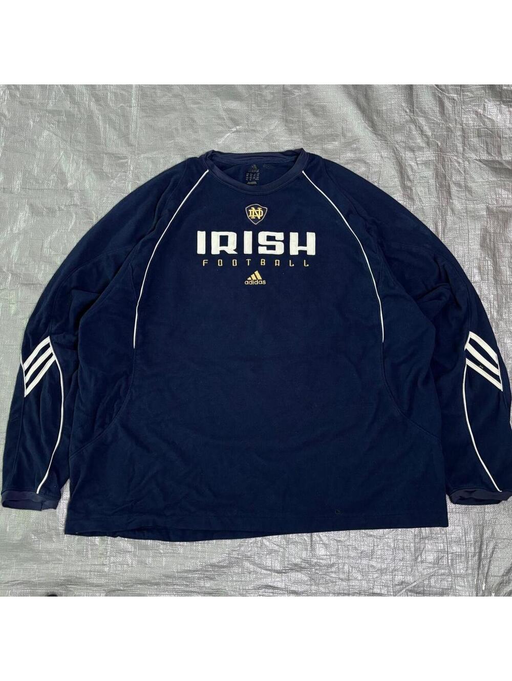 Y2K Adidas Notre Dame Fighting Irish Football Long Sleeve Sweatshirt